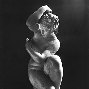 Crouching Venus, copy of a 3rd century BC Greek original (marble) (b / w photo