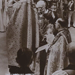 The crowning of her majesty Queen Elizabeth in Westminster Abbey, 2 June 1953 (b / w photo)