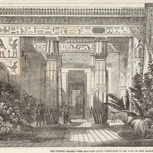 The Crystal Palace: The Egyptian Court, entrance to the Tomb of Beni Hassan (engraving)
