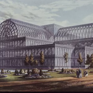 The Crystal Palace in the year of the Great Exhibition, 1851 (colour litho)
