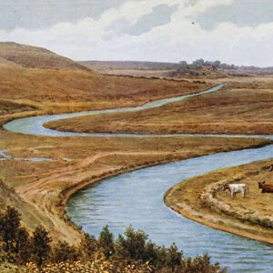 The Cuckmere Valley, Seaford (colour litho)