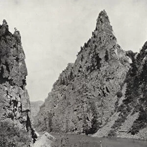 Currecanti Needle, Black Canyon of the Gunnison, Colorado (b / w photo)