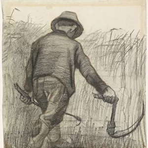 Cutter with hat, seen from the back, c. 1865-90 (chalk on paper)