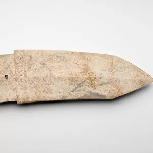 Dagger axe, fragment reworked, c. 2000-c. 1400 BC (jade, nephrite)