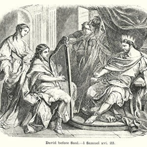 David before Saul, 1 Samuel xvi, 23 (engraving)
