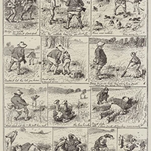 A Days Sport, Mr Stodge after the Rabbits (engraving)