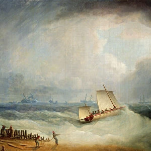 A Deal Lugger Going off to a Storm-bound Ship in the Downs