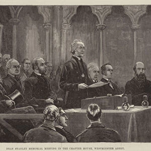 Dean Stanley Memorial Meeting in the Chapter House, Westminster Abbey (engraving)