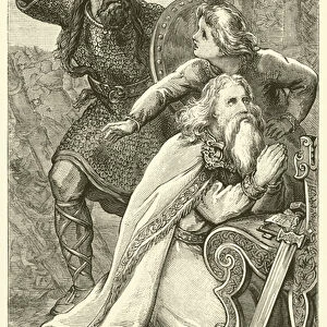 The Death of Brian Boru at the Battle of Clontarf (engraving)