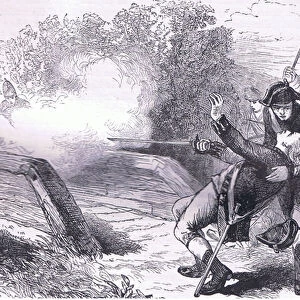 Death of Isaac Davis, illustration from Cassells History of the United States published