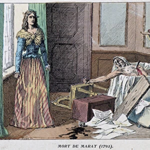 Death of Marat in 1793, 19th century image
