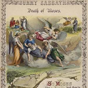 Death of Moses (coloured engraving)