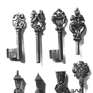 Eight decorated keys (iron)