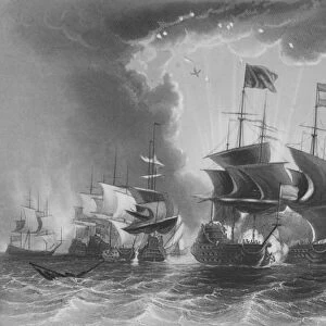 Defeat of the Dutch Fleet by Admiral Blane, engraved by W. French (litho)