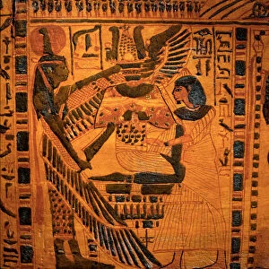 The Defunct Greeted by the Devinite Maat. 990-970 BC (painted wood)