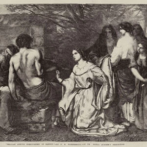 Delilah asking Forgiveness of Samson (engraving)