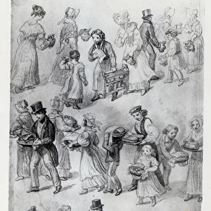 Delivering Dinner, 1841 (pencil on paper)