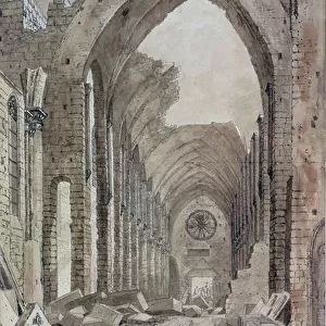 Demolition of the Old Church of St. Genevieve, Paris, 1807 (w/c on paper)