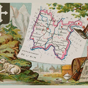 Department of Ain in eastern France (chromolitho)