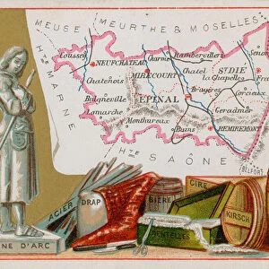 Department of Vosges in eastern France (chromolitho)