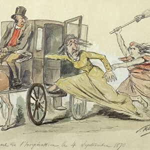 Departure of Empress Eugenie, September 4, 1870 (w/c and pencil)