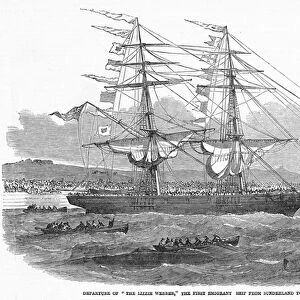 Departure of The Lizzie Webber, the first emigrant ship from Sunderland to Australia