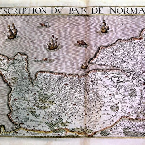 Description of the Normandy pais. Map of the Normandy region in 1620