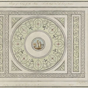 Design for the ceiling of the Saloon, Headfort House, 1772 (pen