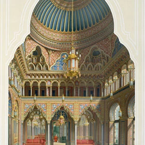 Design for the entrance hall to Wilhelma, 1837 (colour litho)