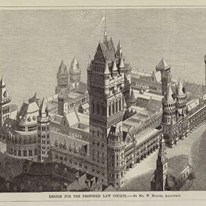 Design for the Proposed Law Courts, by Mr W Burges, Architect (engraving)