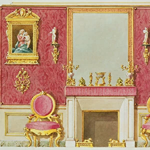 Design for a salon at rue Fortunee, the house bought by Balzac in 1847 (w / c on paper)