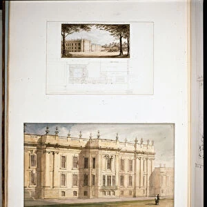 Designs for the East Elevation, Chatsworth House, 1838 (w / c on paper)