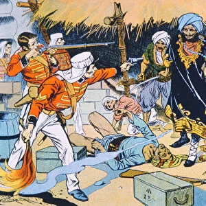 Destruction of the Magazine at Delhi during the Indian Mutiny 1857-58 (colour litho)