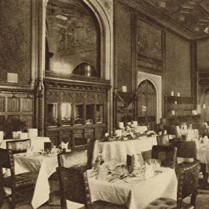 The dining room of the House of Commons, Palace of Westminster (b / w photo)