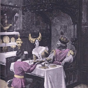 The dinner of hens, illustration from Decameron of Boccaccio published by Navarre Society