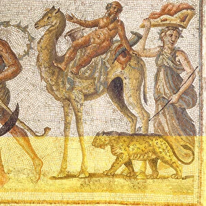 Dionysian Procession, from El-Jem (Thysdrus) detail of Silenus Riding a Camel (mosaic