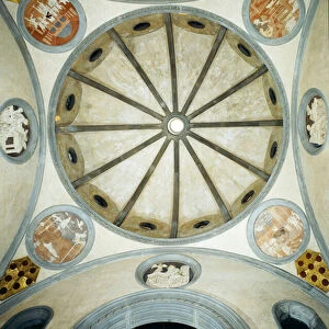 The dome of the Sagrestia Vecchia or Old Sacristy, Basilica of San Lorenzo, Florence, c