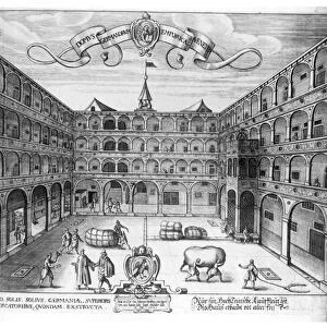The Domus Germanorum in Venice, 1616 (engraving)