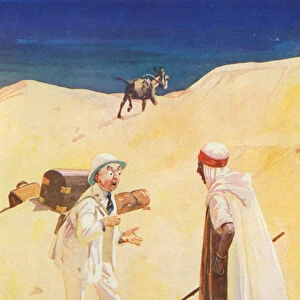The Donkey and his Shadow (colour litho)