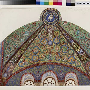 Drawing of Mosaics in the Vault of the Chancel of San Vitale, Ravenna, 1884 (watercolour