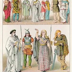 Dress of the Britons, Gauls and Germans, from Trachten der Voelker