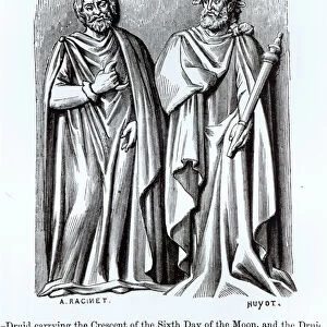 Two Druids, one carrying the Crescent of the Sixth Day of the Moon, after a Roman