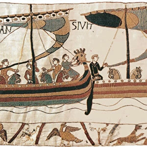 Duke William and the Norman invasion fleet cross the channel