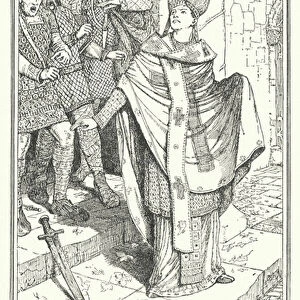 How Dunstan frightened King Edwys armed men (litho)