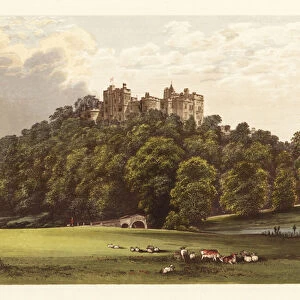 Dunster Castle, Somersetshire, England. 1880 (engraving)