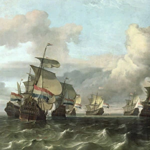 The Dutch Fleet of the India Company, 1675 (oil on canvas)