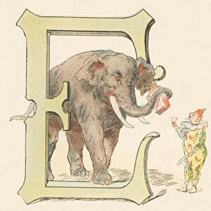 E: Elephant, writing, child, star