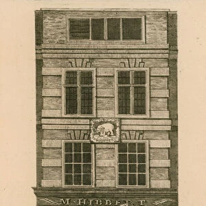 The early residence of William Hogarth, Fenchurch Street, London (engraving)