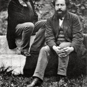 Edward Burne Jones and William Morris, 1874 (b / w photo)