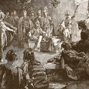 Edwin of Northumbria and Christian Missionaries, illustration from Cassell